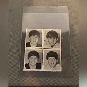 Vintage The Beatles 1964 “Un Used” Black and White Stamps (4)